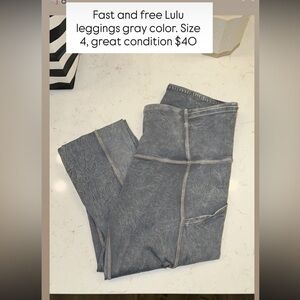Gray Lululemon fast and free leggings